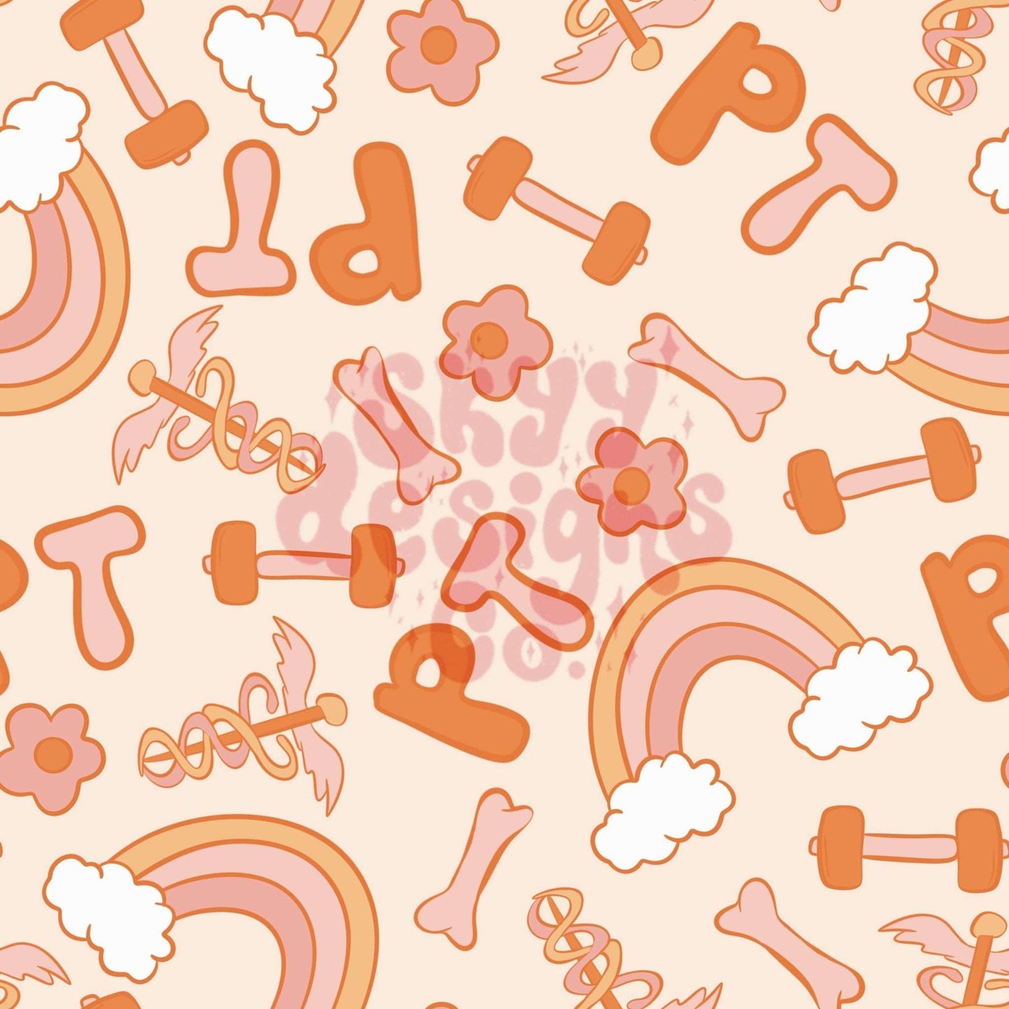 Physical Therapy seamless pattern - SkyyDesignsCo