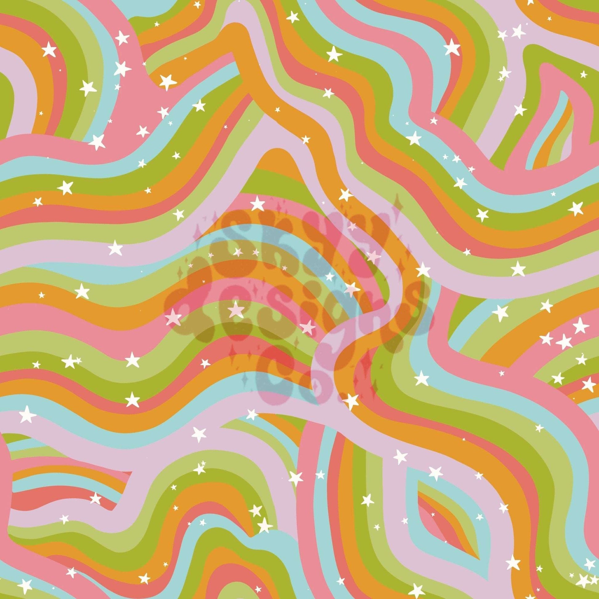 Rainbow wave seamless pattern - SkyyDesignsCo