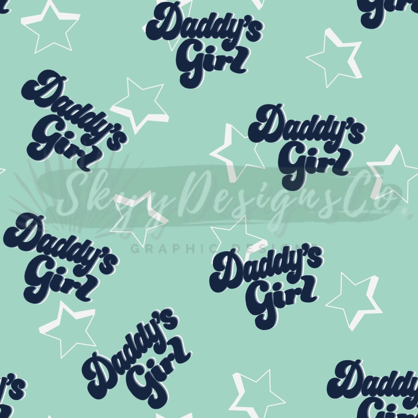 Retro Daddy's Girl digital seamless pattern for fabrics and wallpapers, Daddy retro seamless pattern design file, digital paper daddy girl - SkyyDesignsCo