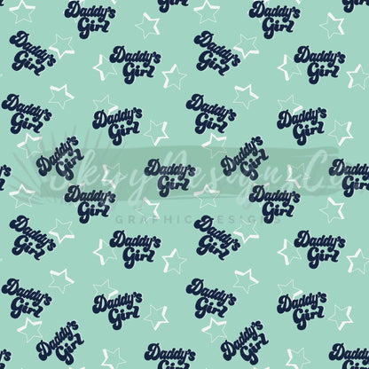 Retro Daddy's Girl digital seamless pattern for fabrics and wallpapers, Daddy retro seamless pattern design file, digital paper daddy girl - SkyyDesignsCo