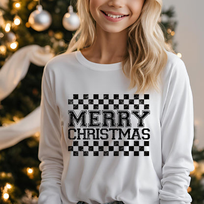 Checkered Christmas PNG Design