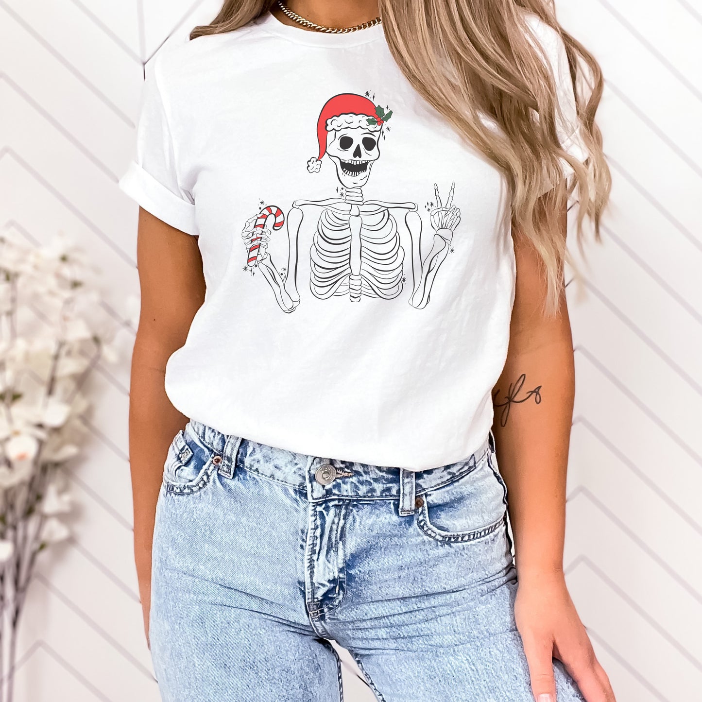 Christmas skeleton sublimation PNG design