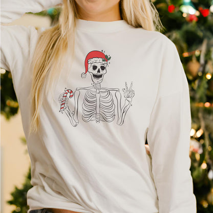 Christmas skeleton sublimation PNG design