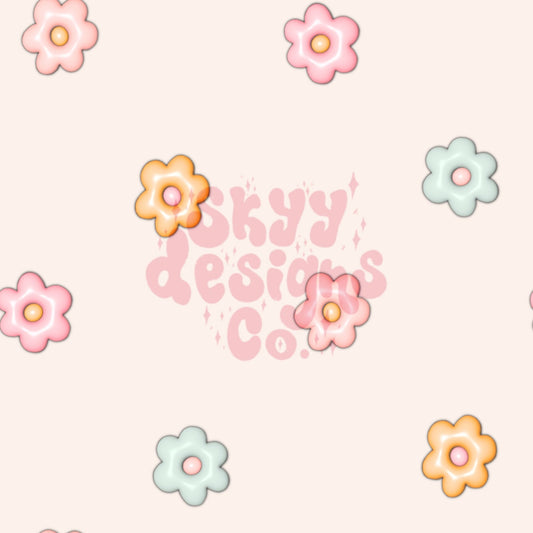 3d pastel daisy seamless surface pattern design - SkyyDesignsCo