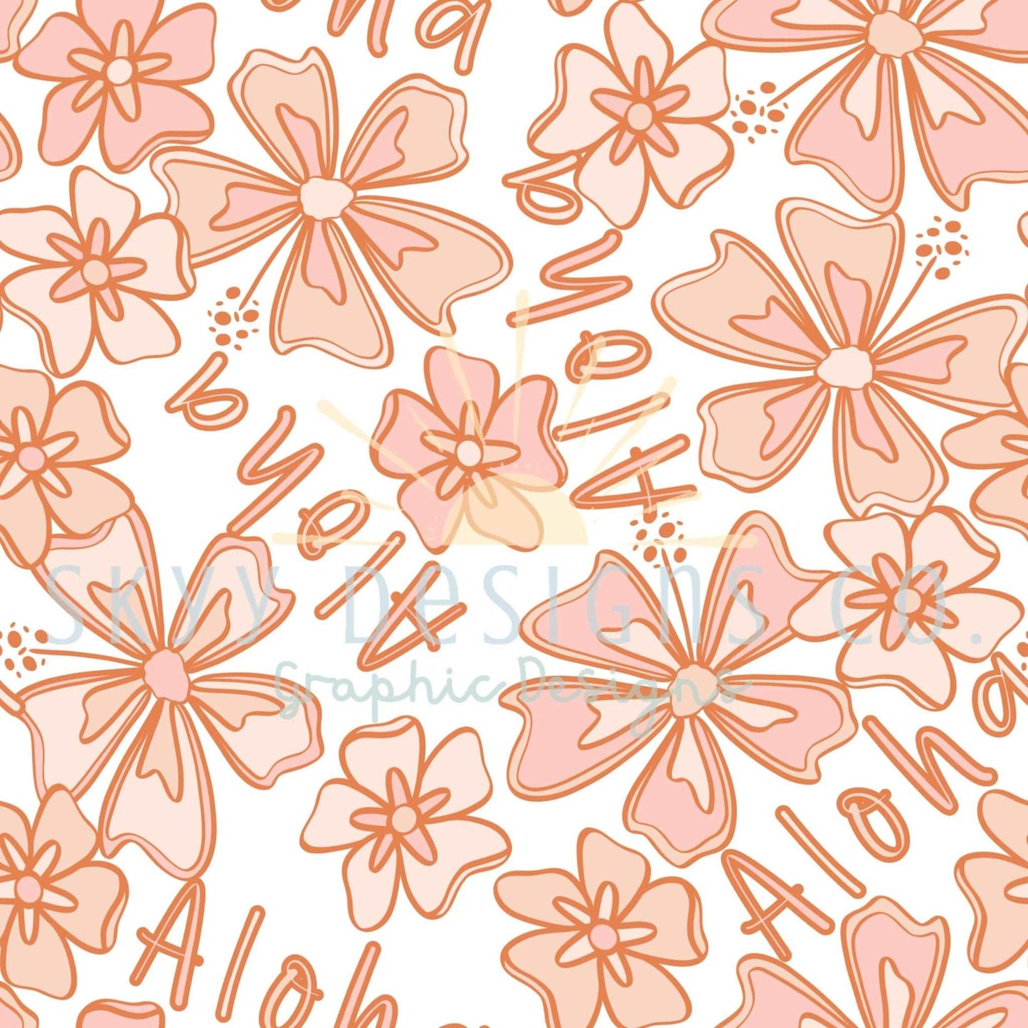 aloha Hawaiian floral seamless repeat pattern - SkyyDesignsCo