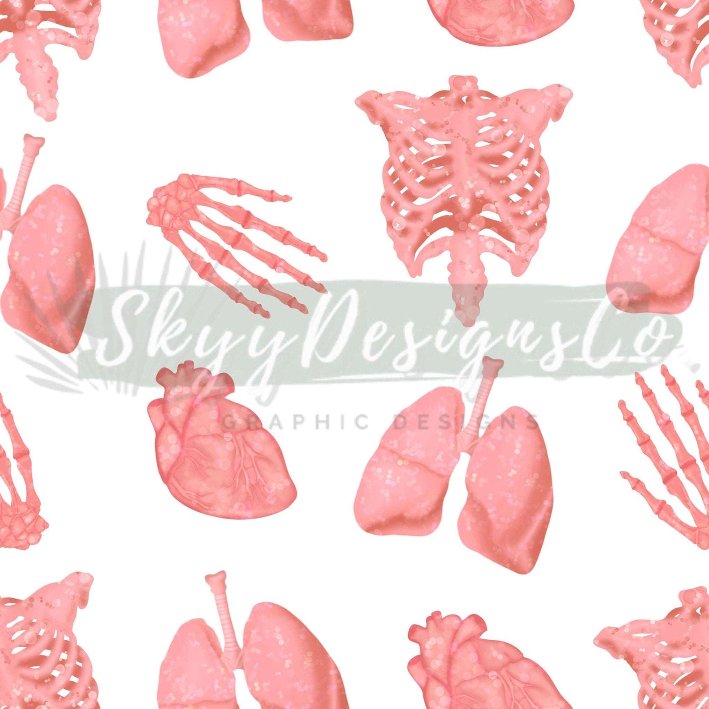 anatomy science organs seamless repeat pattern - SkyyDesignsCo