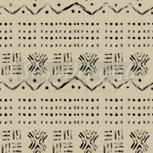 Beige boho tribal seamless pattern - SkyyDesignsCo