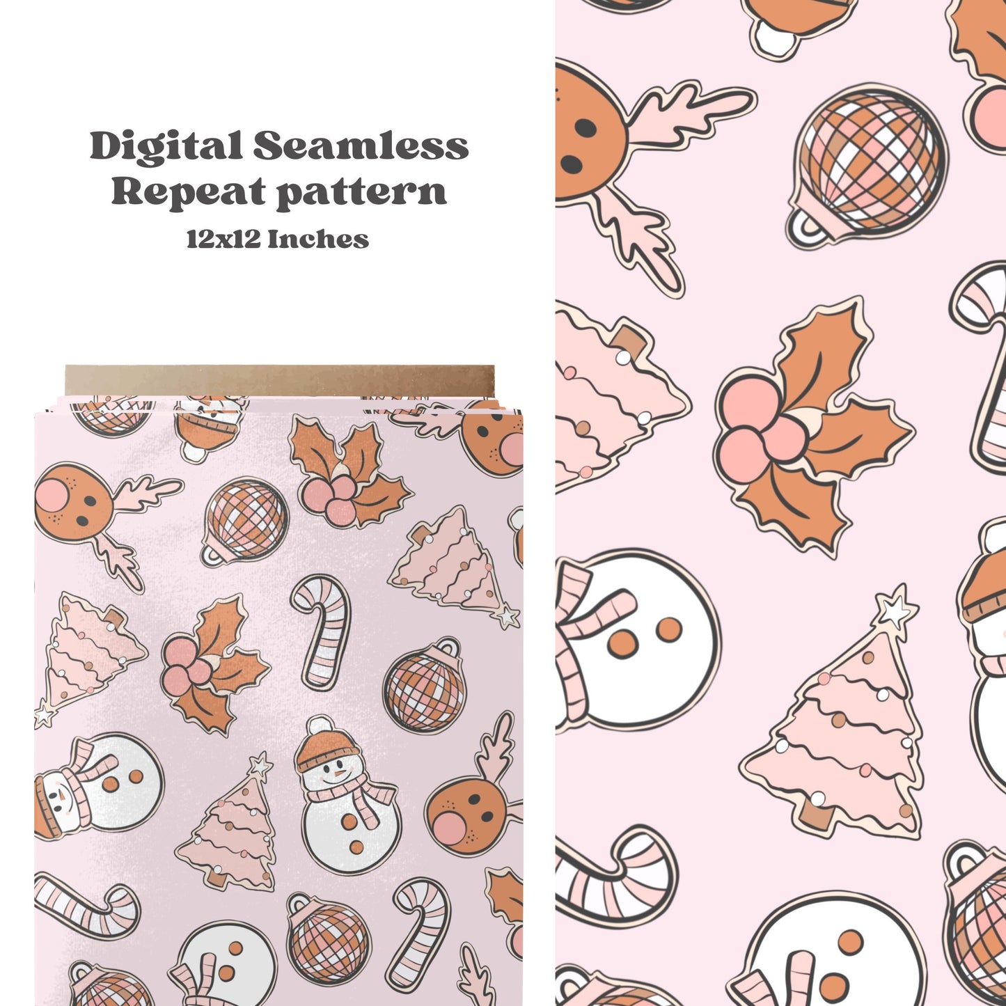 Boho Christmas cookies seamless pattern - SkyyDesignsCo | Seamless Pattern Designs