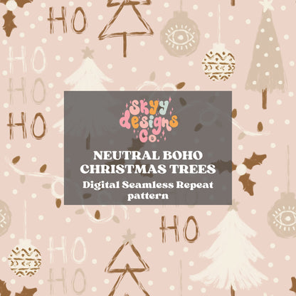 Boho Christmas Pattern Design - SkyyDesignsCo | Seamless Pattern Designs