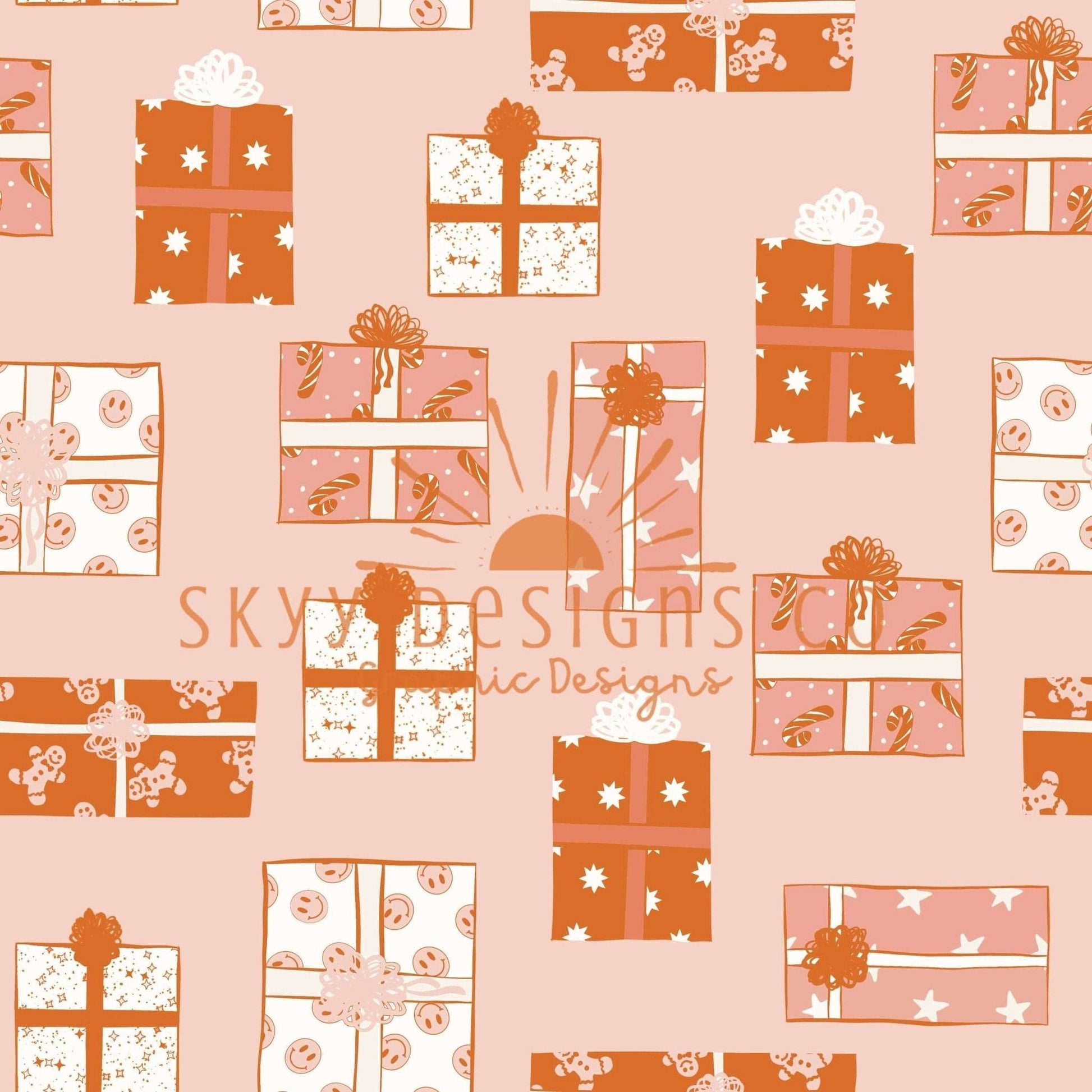 Boho Christmas presents seamless repeat pattern - SkyyDesignsCo | Seamless Pattern Designs