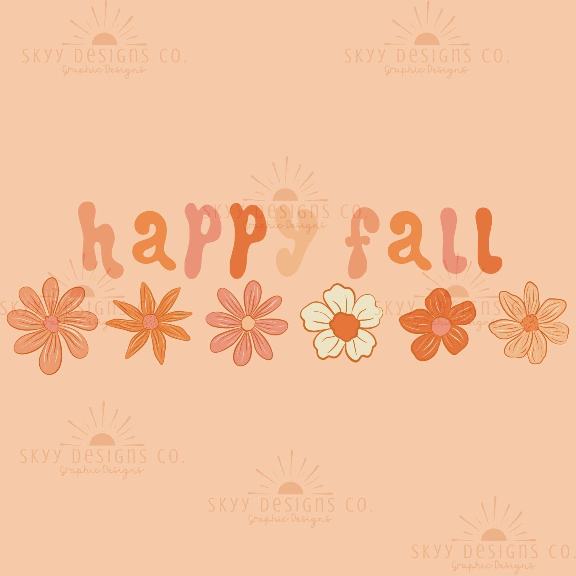 Boho fall floral seamless repeat pattern - SkyyDesignsCo | Seamless Pattern Designs