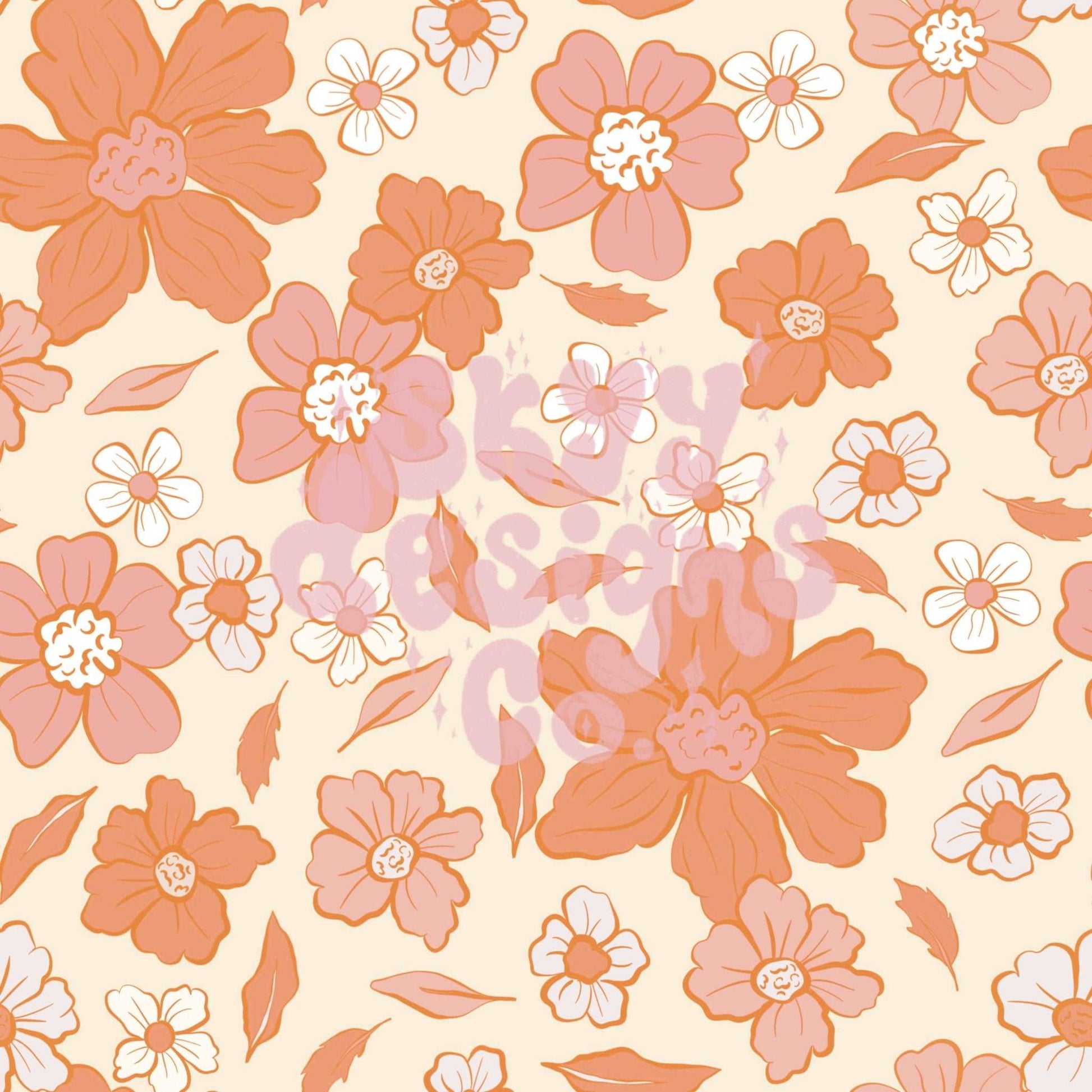Boho fall leaves floral seamless repeat pattern - SkyyDesignsCo | Seamless Pattern Designs