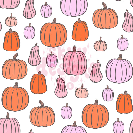 Boho girly Halloween pumpkin seamless pattern - SkyyDesignsCo | Seamless Pattern Designs