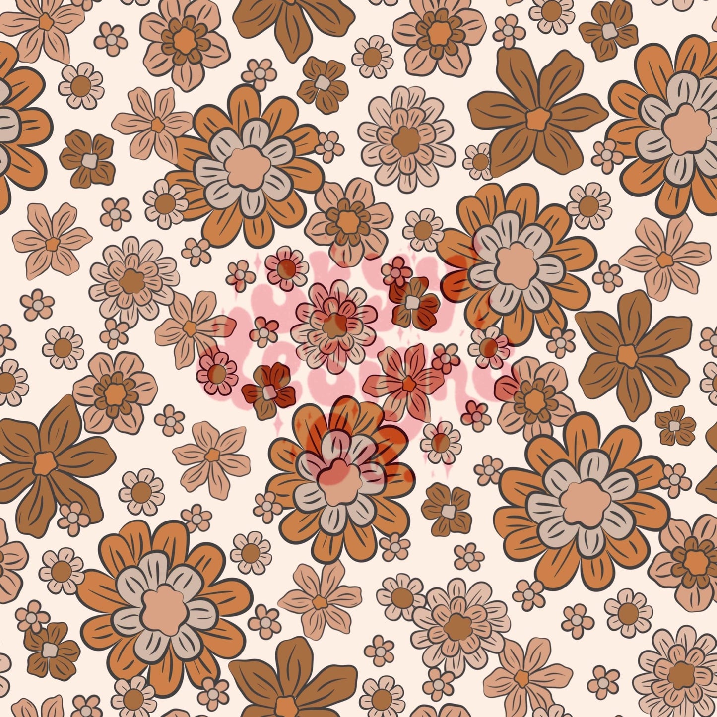 Boho neutral Fall floral seamless surface pattern - SkyyDesignsCo | Seamless Pattern Designs