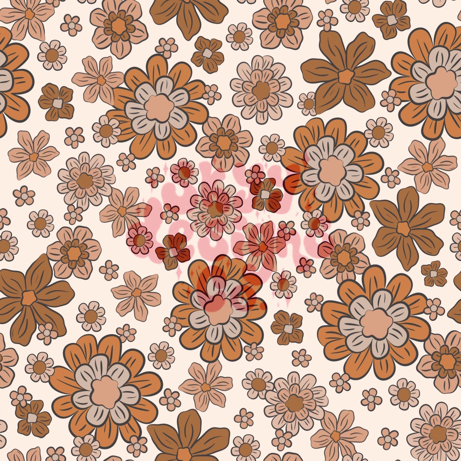 Boho neutral Fall floral seamless surface pattern - SkyyDesignsCo | Seamless Pattern Designs