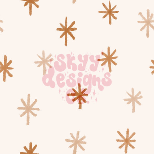 Boho neutral snowflakes seamless pattern - SkyyDesignsCo | Seamless Pattern Designs