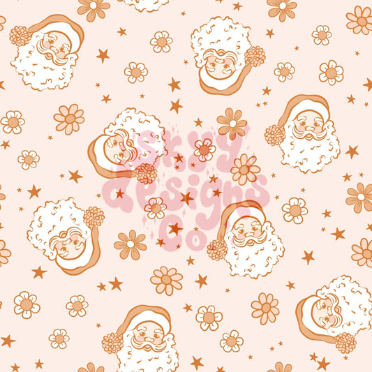 Boho Santa floral seamless pattern - SkyyDesignsCo | Seamless Pattern Designs