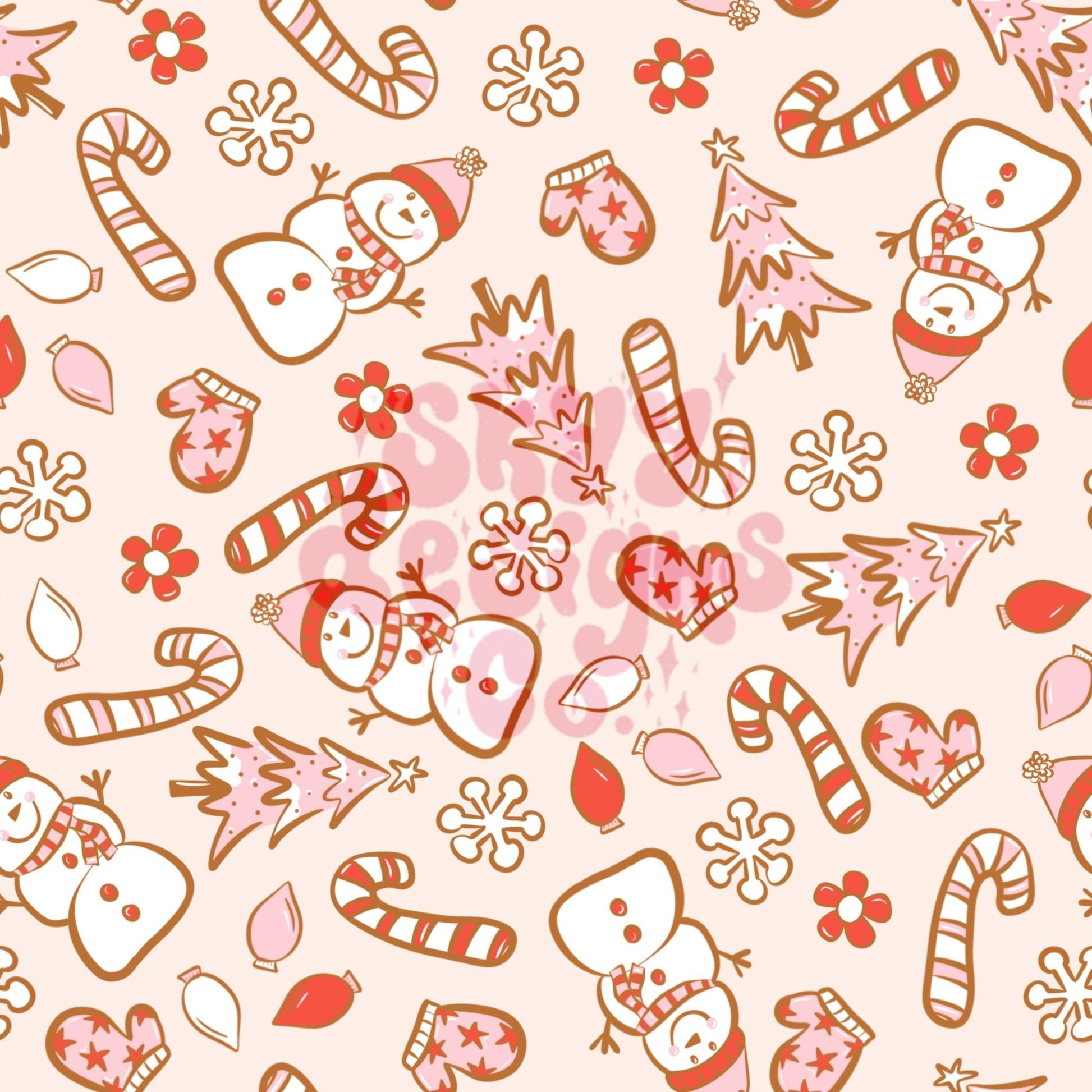 Boho snowman Christmas seamless pattern - SkyyDesignsCo | Seamless Pattern Designs