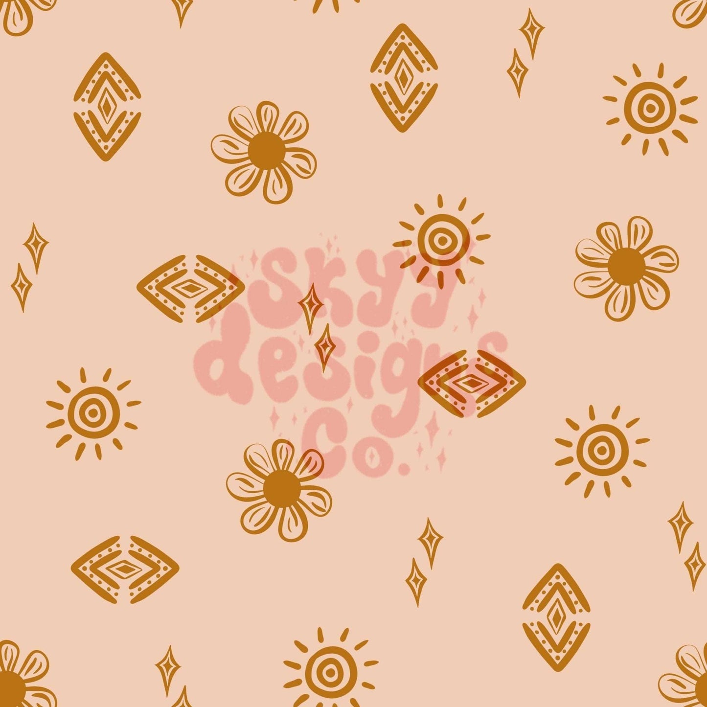 Boho summer floral seamless pattern - SkyyDesignsCo | Seamless Pattern Designs