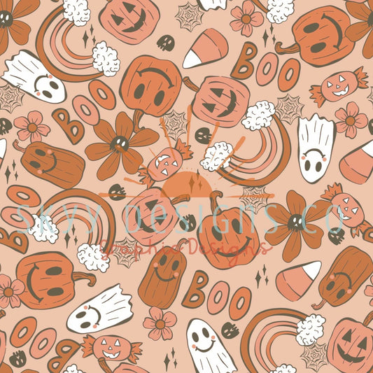Boho trendy pumpkins seamless pattern - SkyyDesignsCo | Seamless Pattern Designs