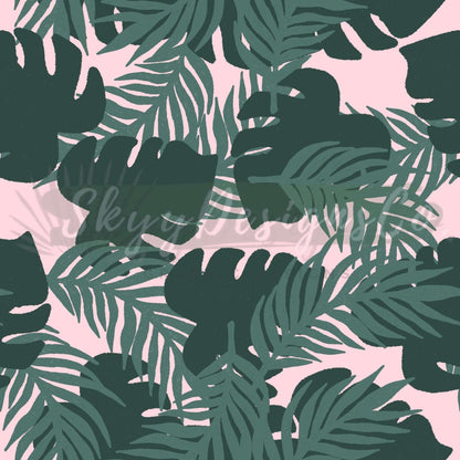 Boho tropical summer leaves and floral seamless pattern - SkyyDesignsCo | Seamless Pattern Designs