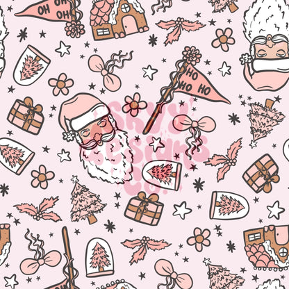 Boho winter Santa seamless pattern - SkyyDesignsCo | Seamless Pattern Designs