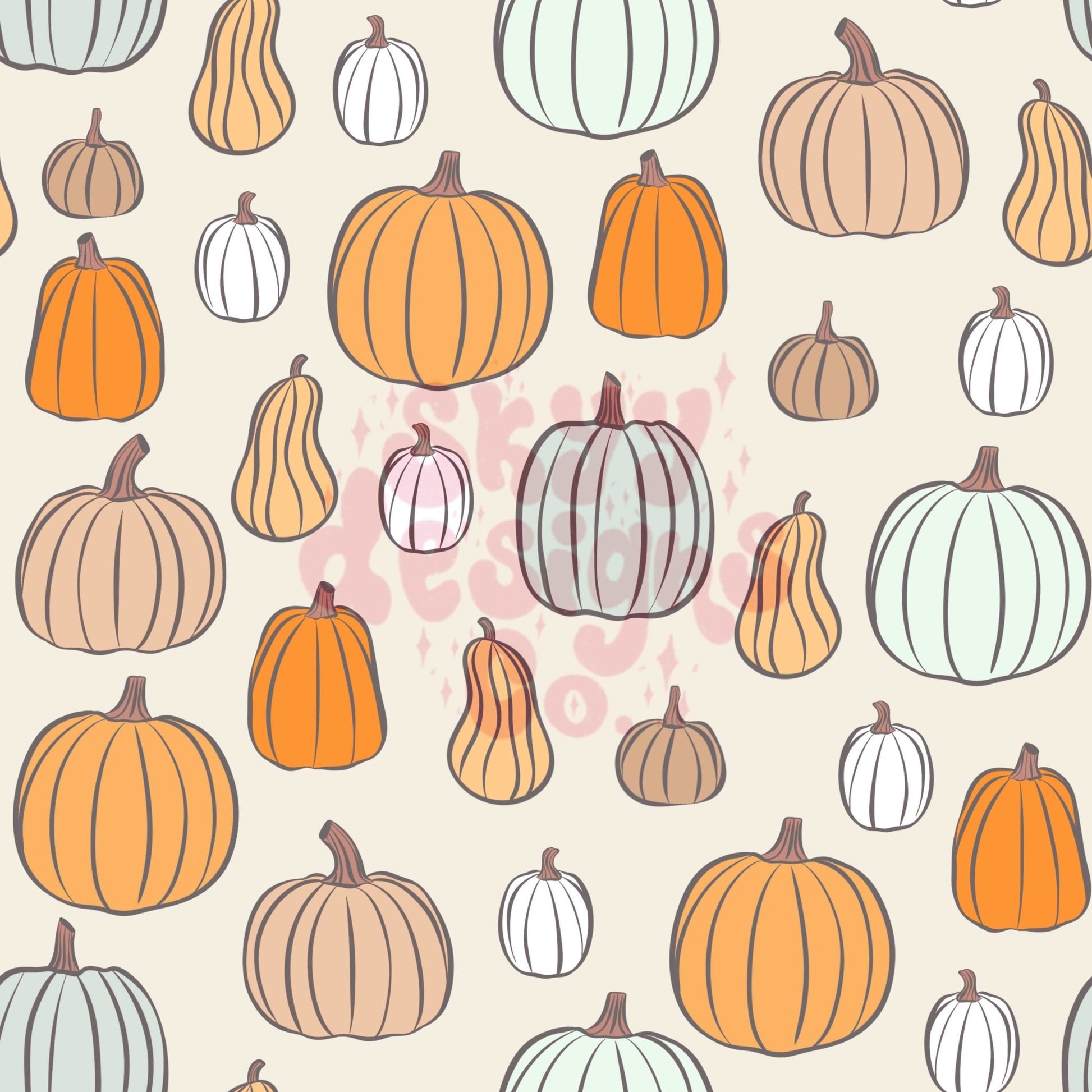 Boys fall pumpkins seamless pattern - SkyyDesignsCo | Seamless Pattern Designs
