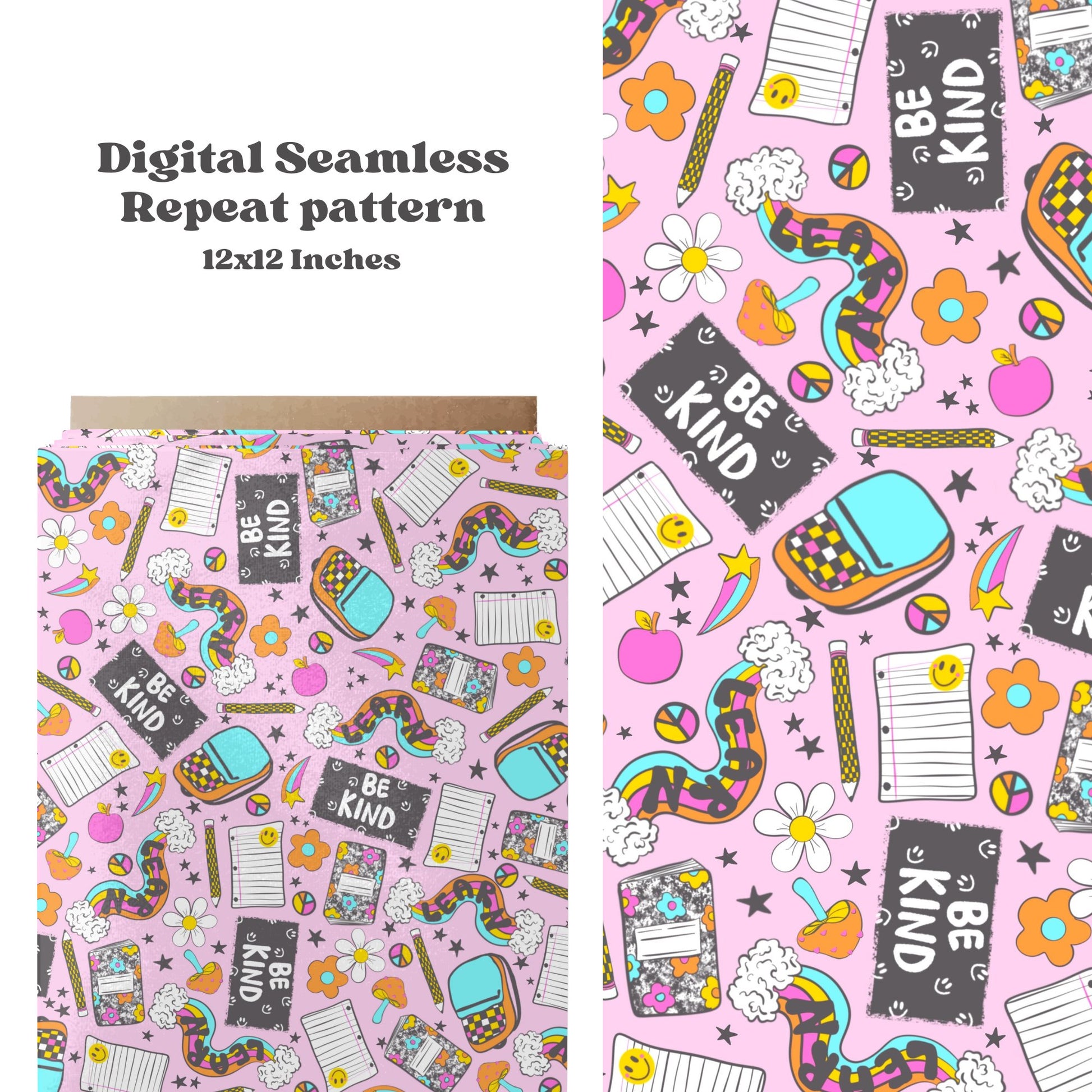 Bright back to school seamless pattern - SkyyDesignsCo | Seamless Pattern Designs