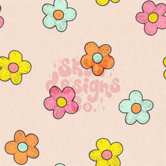 Bright embroidery daisy seamless pattern - SkyyDesignsCo | Seamless Pattern Designs
