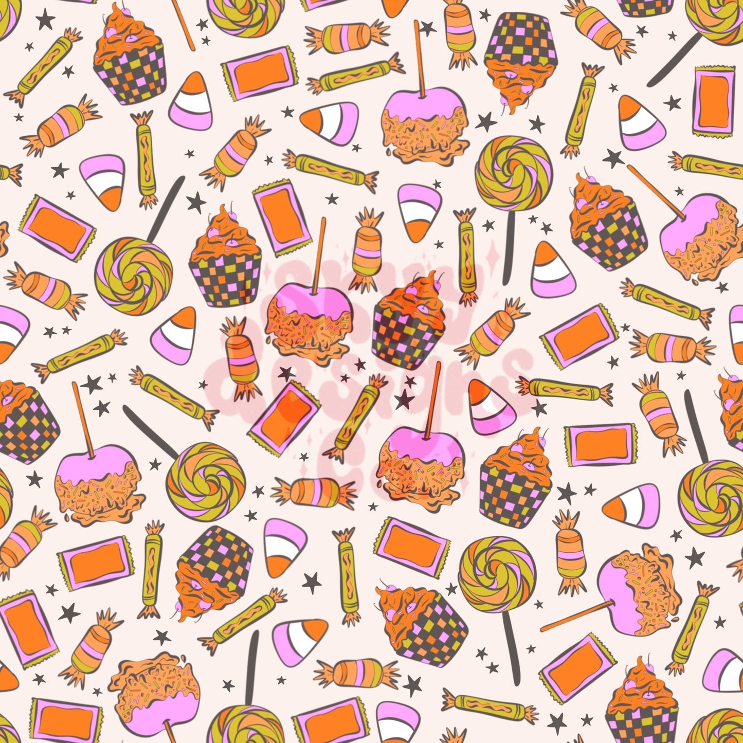 Bright Halloween candy seamless surface pattern - SkyyDesignsCo | Seamless Pattern Designs