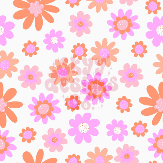 Bright retro floral seamless surface pattern - SkyyDesignsCo | Seamless Pattern Designs