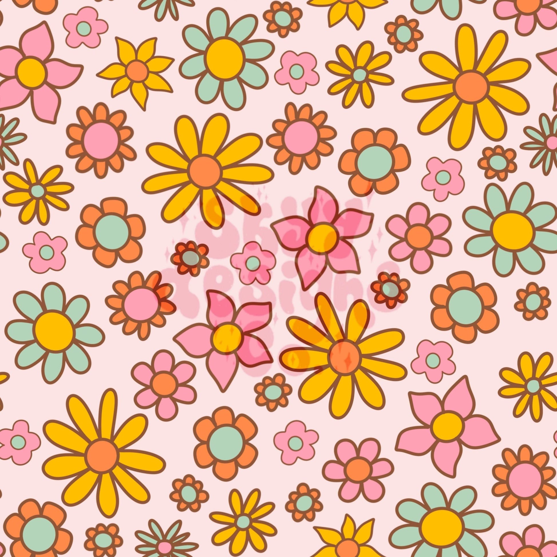 Bright retro floral seamless surface pattern - SkyyDesignsCo | Seamless Pattern Designs