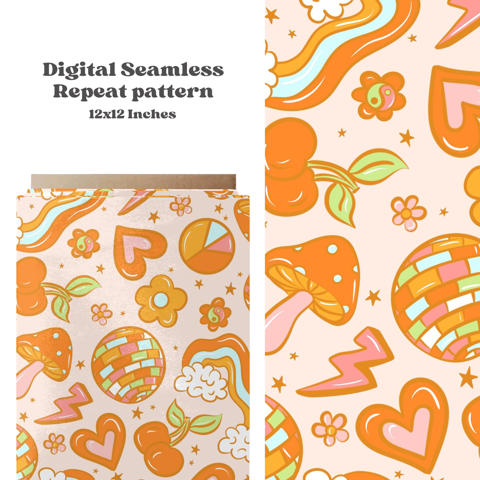 Bright retro groovy seamless pattern - SkyyDesignsCo | Seamless Pattern Designs