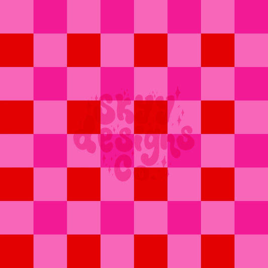 Bright Valentine’s Day checkered pattern design - SkyyDesignsCo | Seamless Pattern Designs