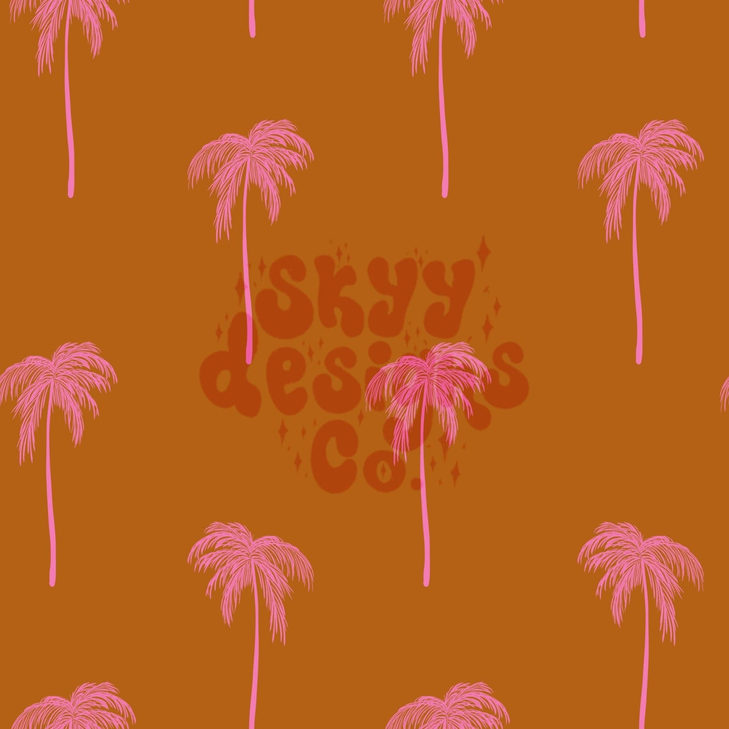 Brown and pink palms seamless pattern - SkyyDesignsCo | Seamless Pattern Designs