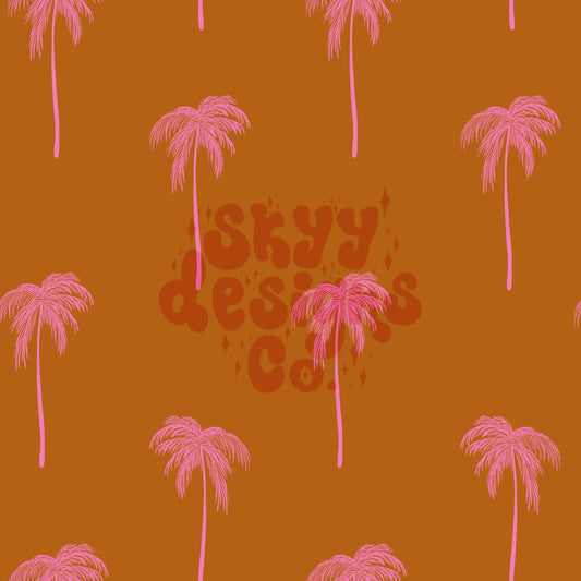 Brown and pink palms seamless pattern - SkyyDesignsCo | Seamless Pattern Designs
