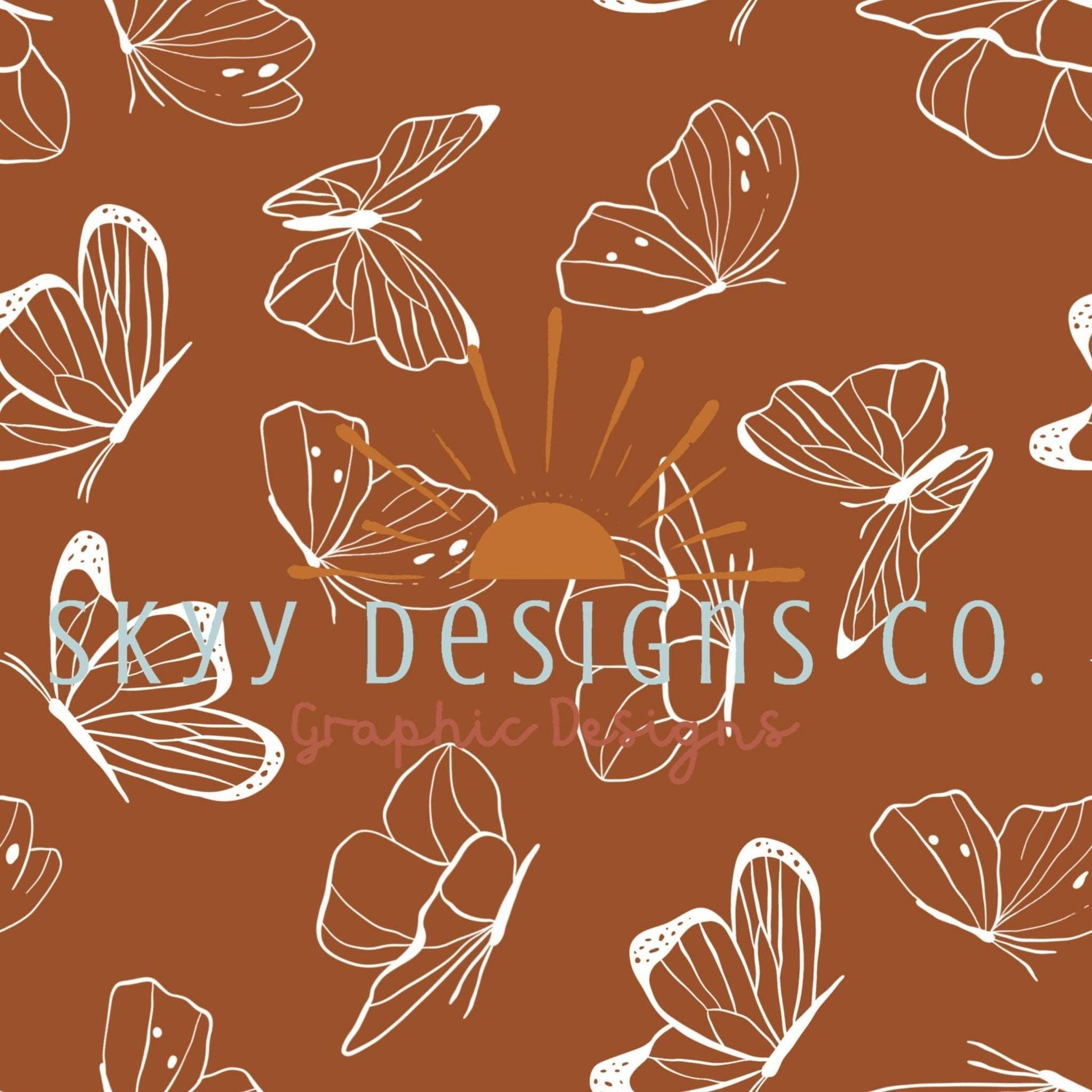 Brown butterflies seamless pattern - SkyyDesignsCo | Seamless Pattern Designs