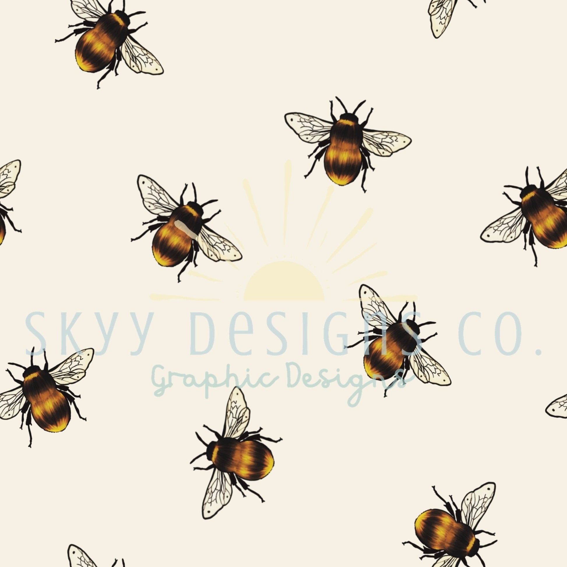 Bumble bees seamless repeat pattern - SkyyDesignsCo | Seamless Pattern Designs