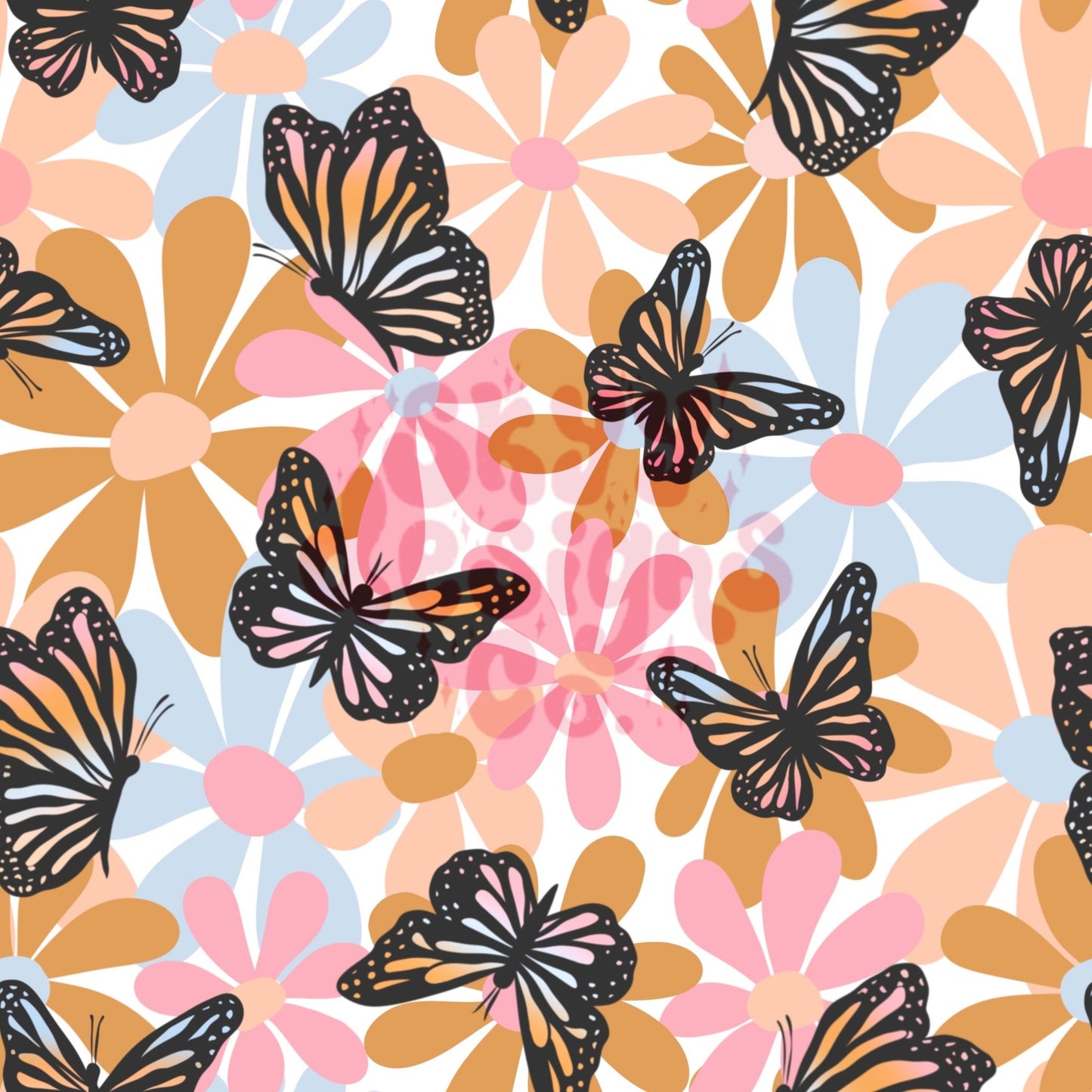 Butterfly floral seamless pattern - SkyyDesignsCo | Seamless Pattern Designs