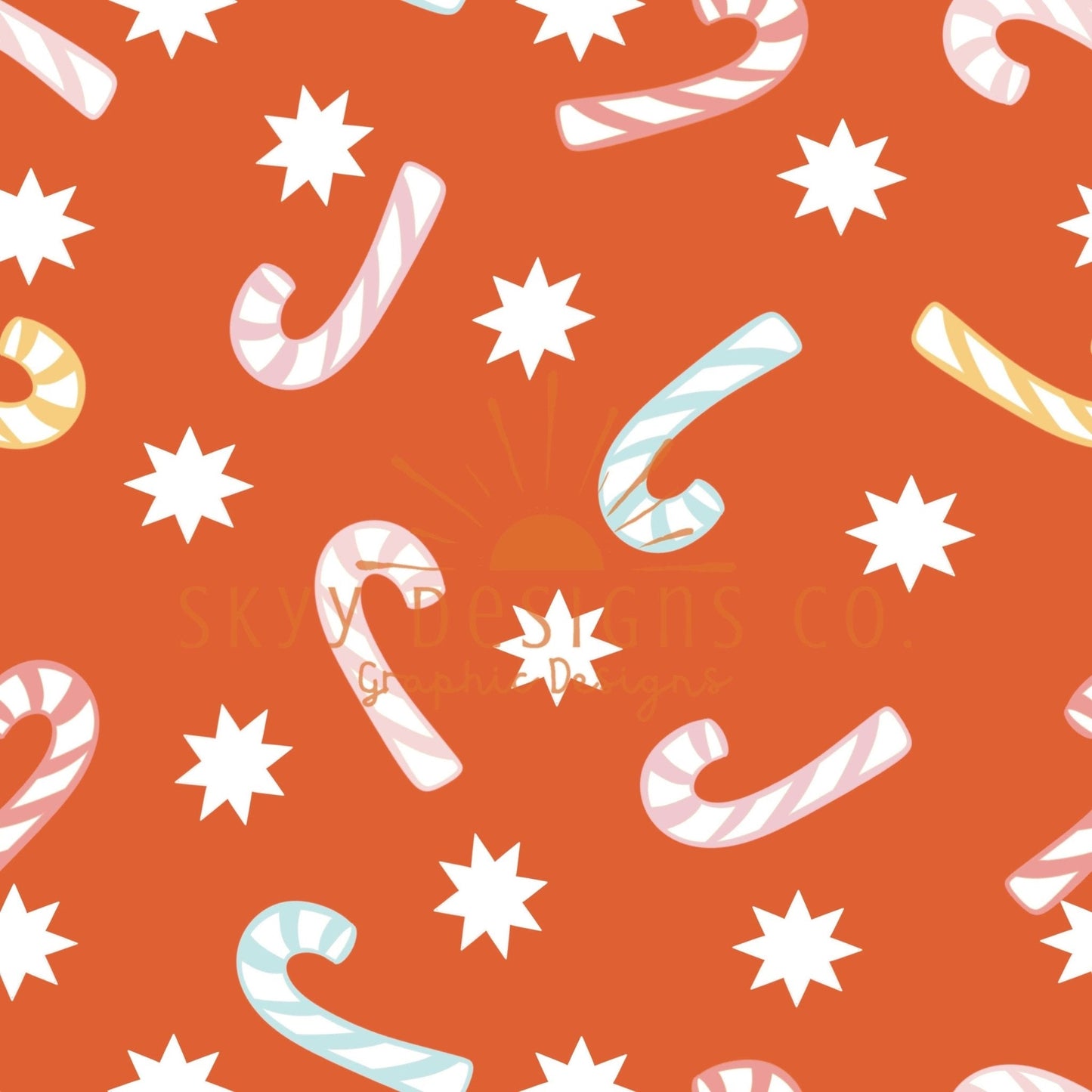 candy cane aesthetic seamless pattern - SkyyDesignsCo | Seamless Pattern Designs