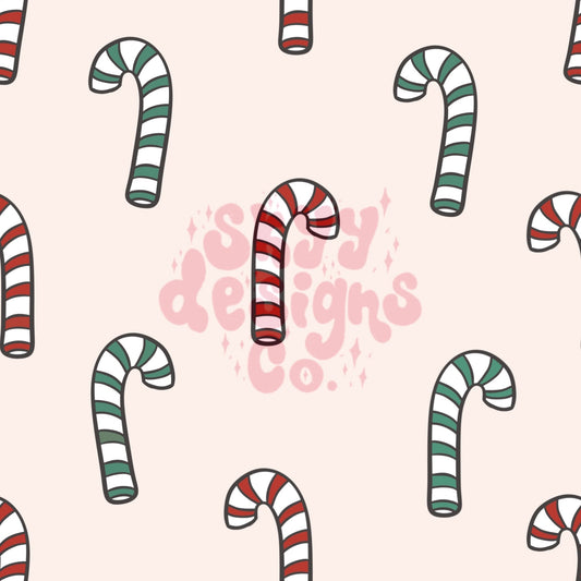 Candy cane Christmas pattern design - SkyyDesignsCo | Seamless Pattern Designs
