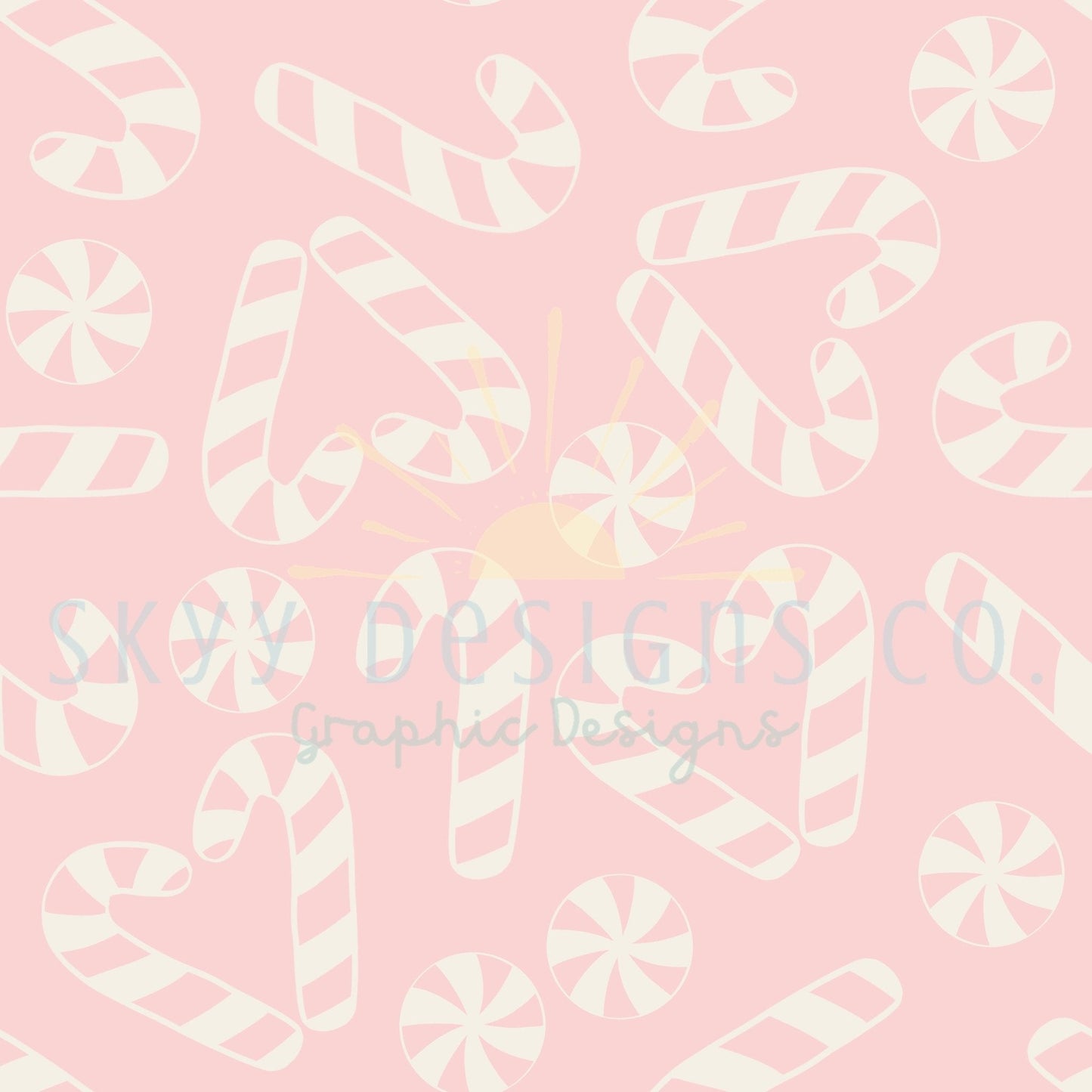 candy cane hearts seamless pattern - SkyyDesignsCo | Seamless Pattern Designs