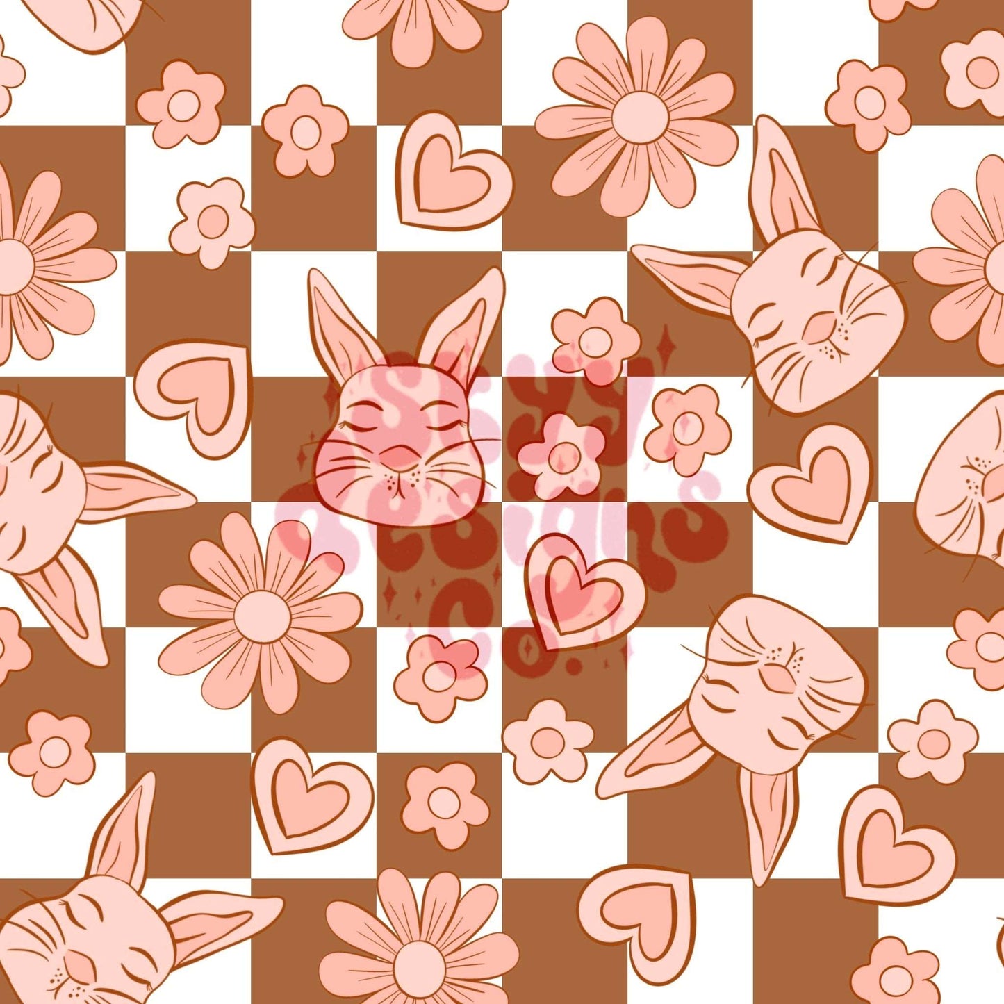 Checkered Easter bunny seamless pattern - SkyyDesignsCo | Seamless Pattern Designs