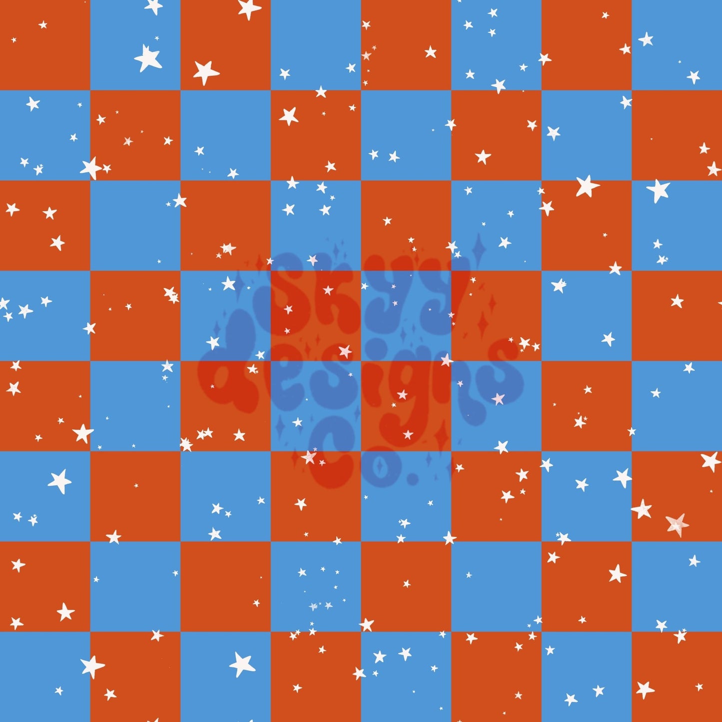 Checkered Fourth of July stars seamless pattern - SkyyDesignsCo | Seamless Pattern Designs