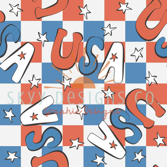 Checkered USA seamless pattern - SkyyDesignsCo | Seamless Pattern Designs