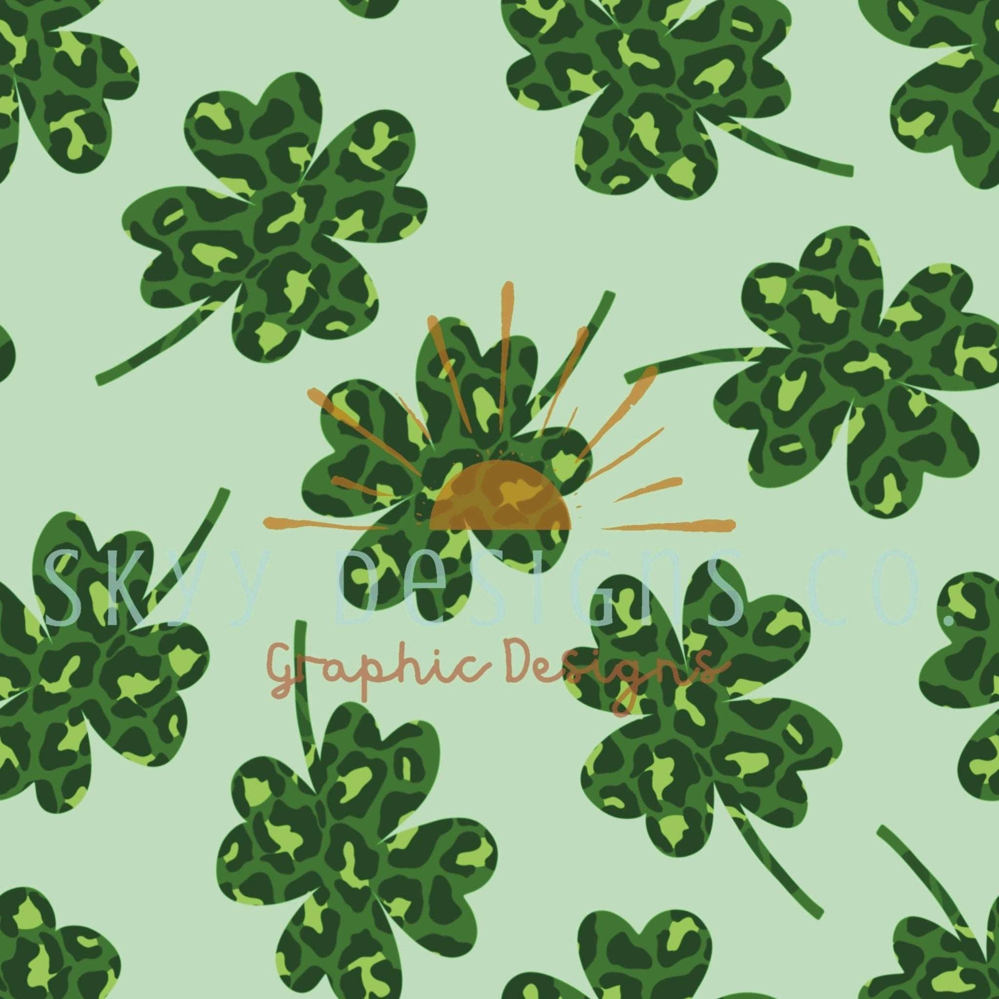 Cheetah clovers seamless pattern - SkyyDesignsCo | Seamless Pattern Designs