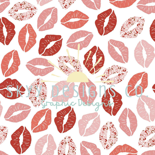 Cheetah lipstick kiss seamless pattern valentines - SkyyDesignsCo | Seamless Pattern Designs