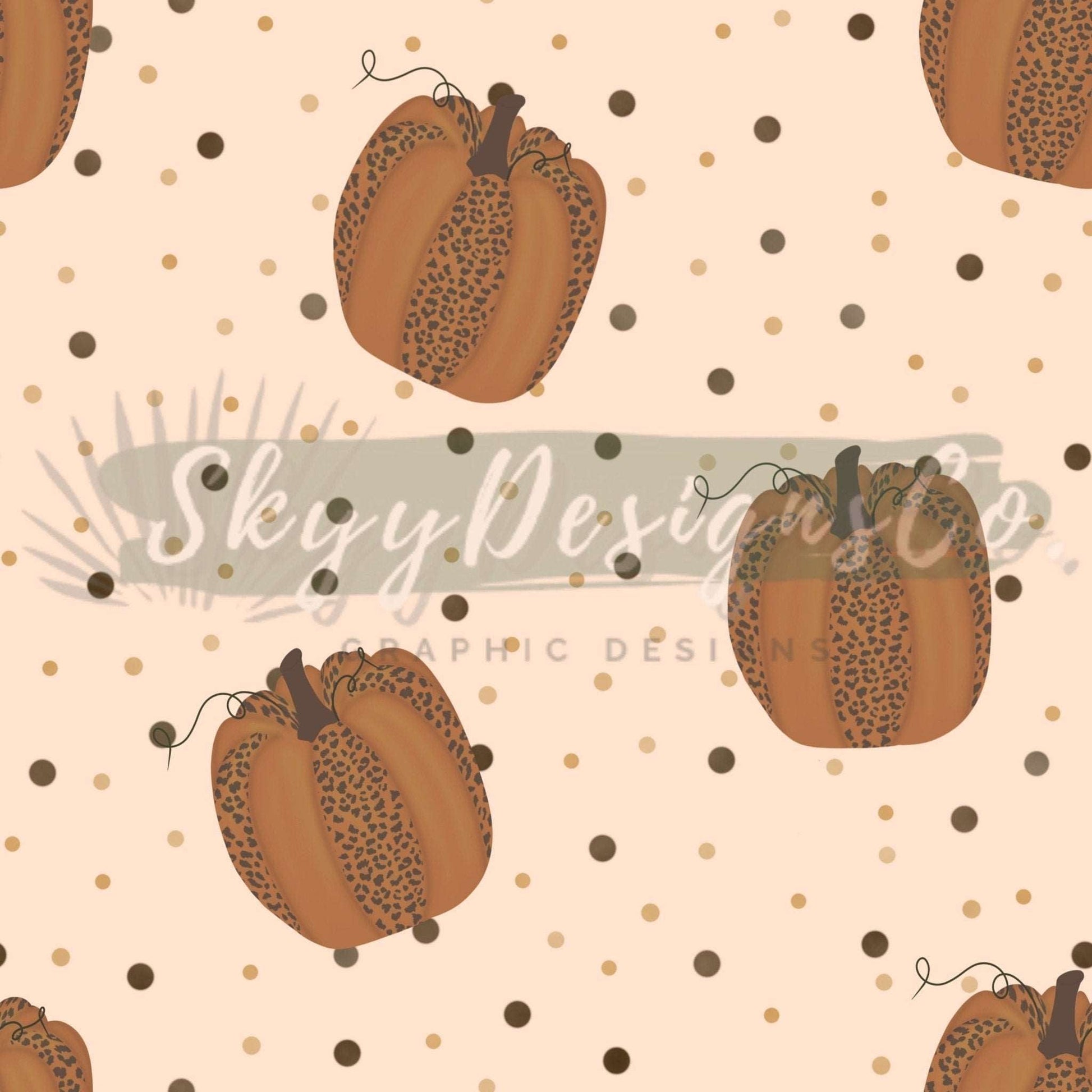 Cheetah pumpkin seamless pattern - SkyyDesignsCo | Seamless Pattern Designs