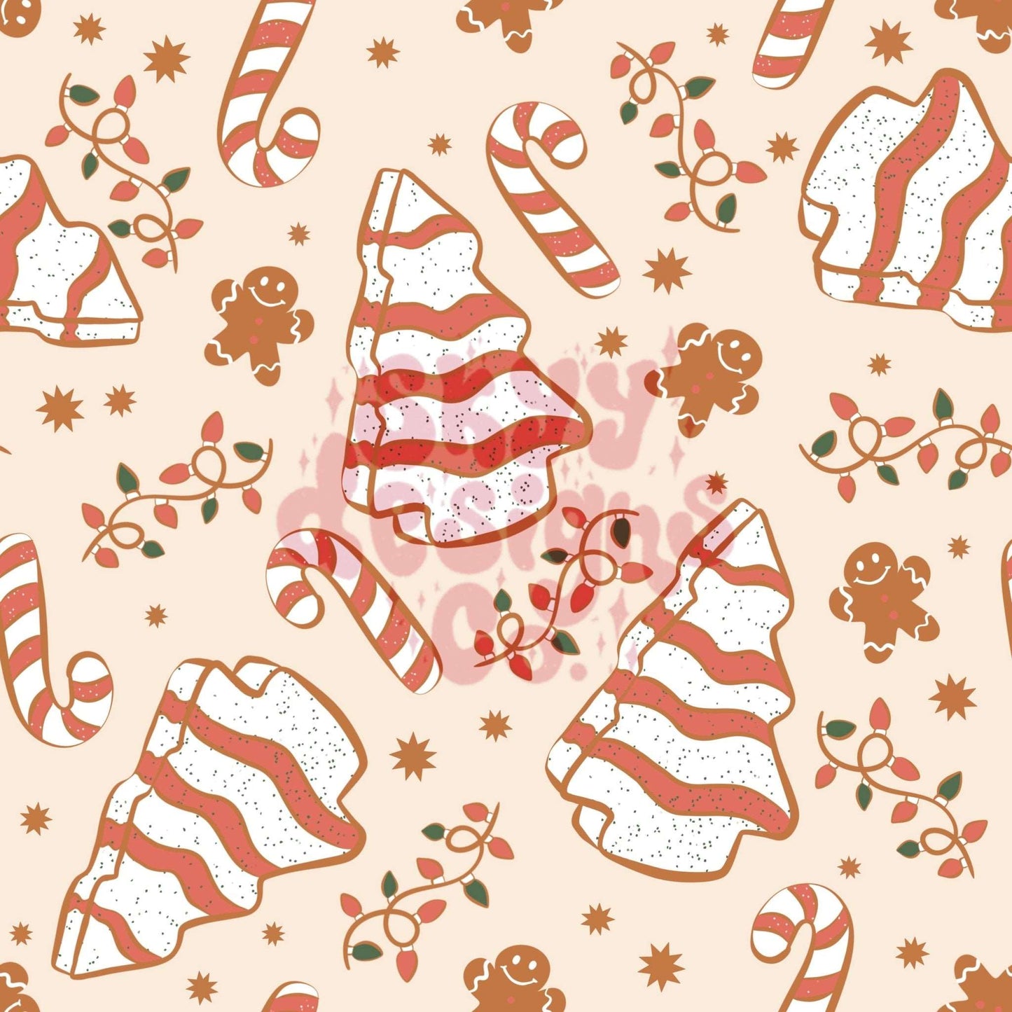 Christmas cakes seamless repeat pattern - SkyyDesignsCo | Seamless Pattern Designs