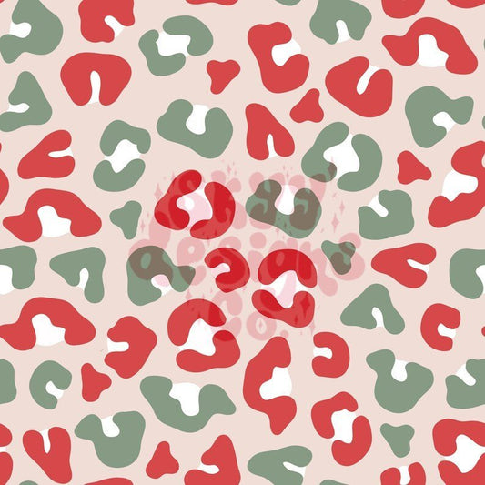 Christmas cheetah seamless pattern - SkyyDesignsCo